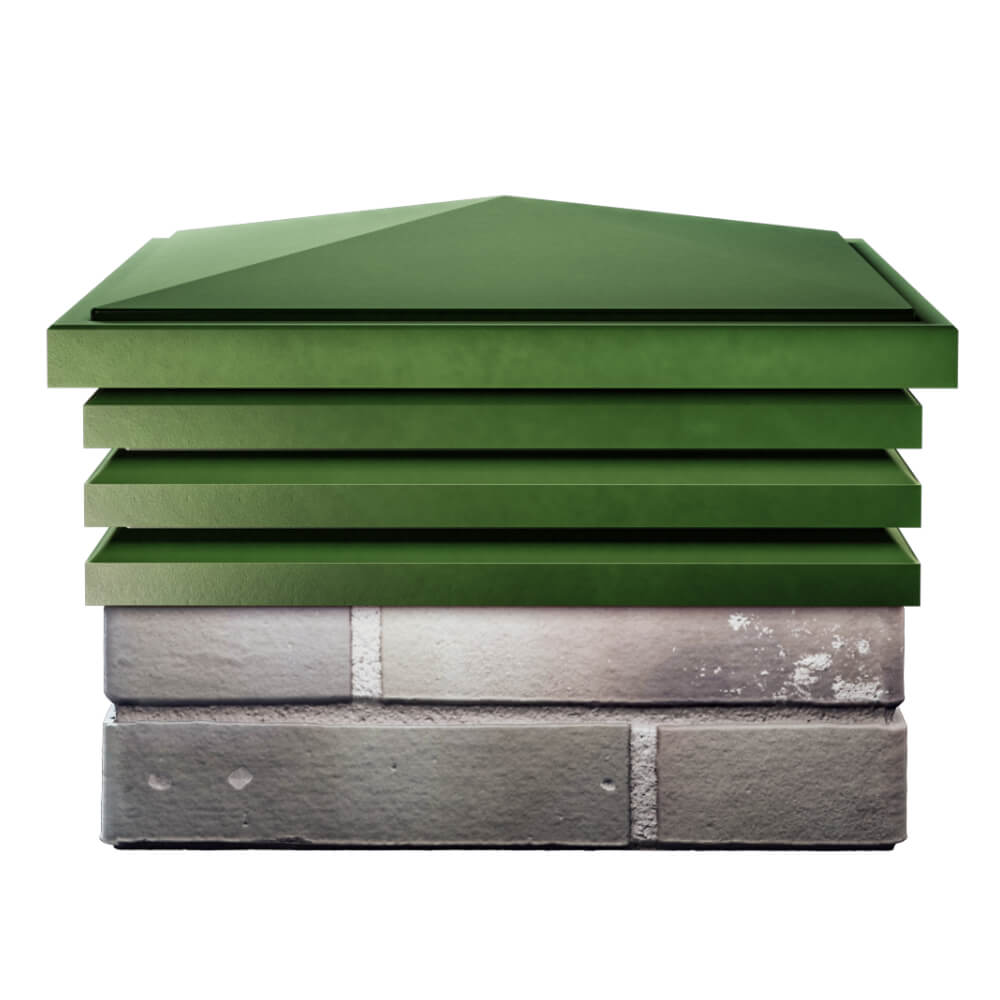 Колпак Zking Бона ХайТек Зеленый на столб 1.5х1.5 кирпича (385х385мм) Липецк фото