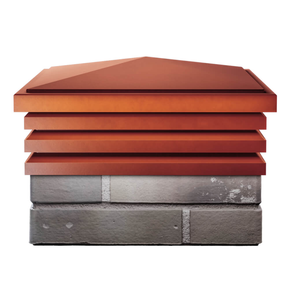 Колпак Zking Бона ХайТек Красный на столб 1.5х1.5 кирпича (385х385мм) Липецк фото