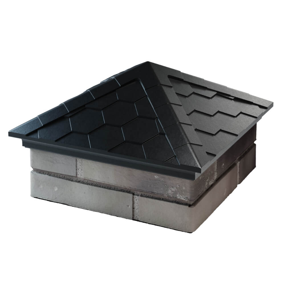 Колпак Zking Эверест Черный на столб 1.5х1.5 кирпича (390х390мм) в Липецке фото