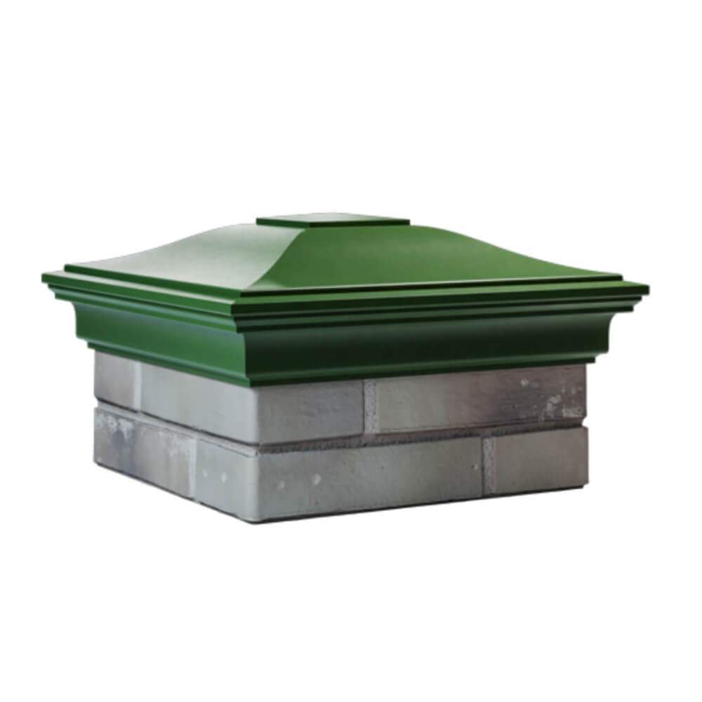 Колпак Zking Монблан Зеленый на столб 1.5х1.5 еврокирпича 0.7НФ (355х355мм) в Липецке фото