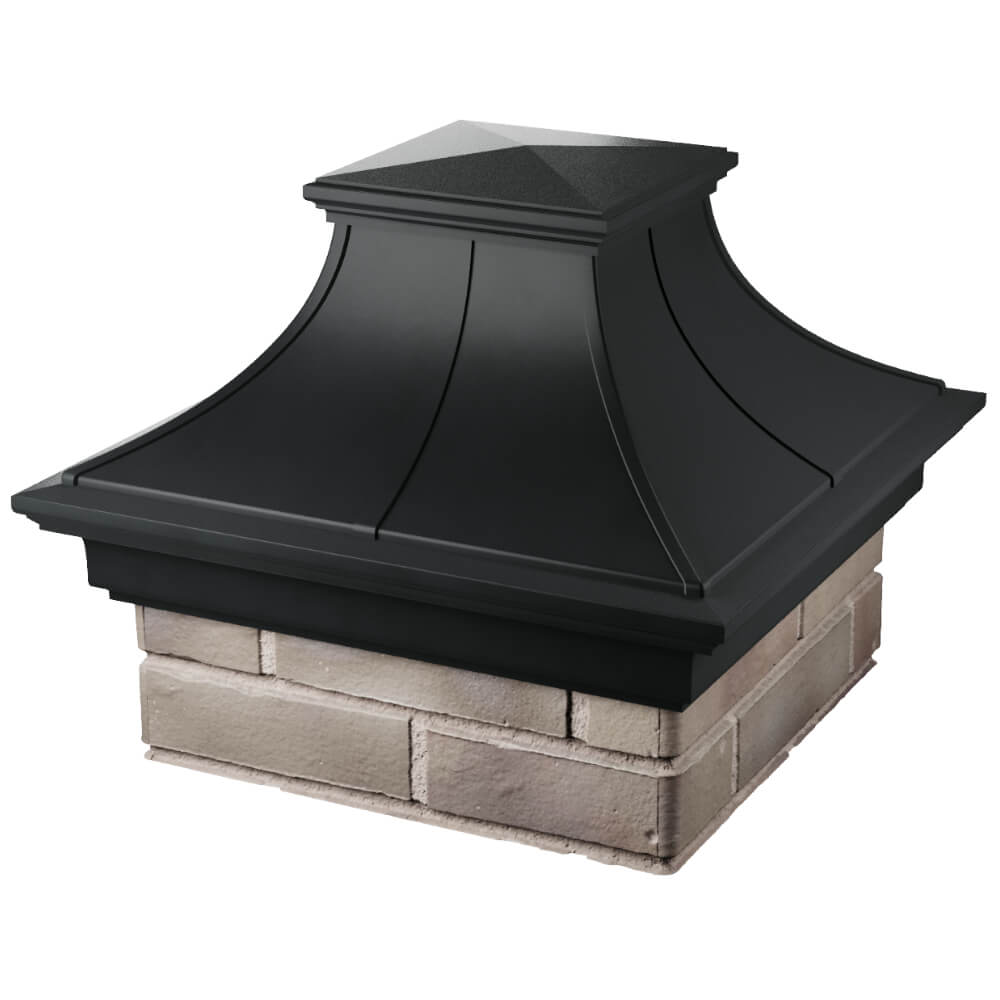 Колпак Zking Монблан Премиум Черный на столб 1.5х1.5 кирпича (385х385мм) в Липецке фото