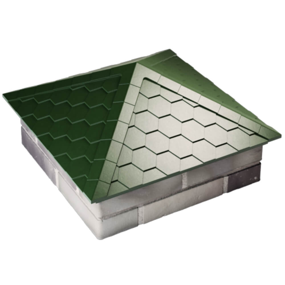 Колпак Zking Эверест Зеленый на столб 2х2 кирпича (535х535мм) Липецк фото
