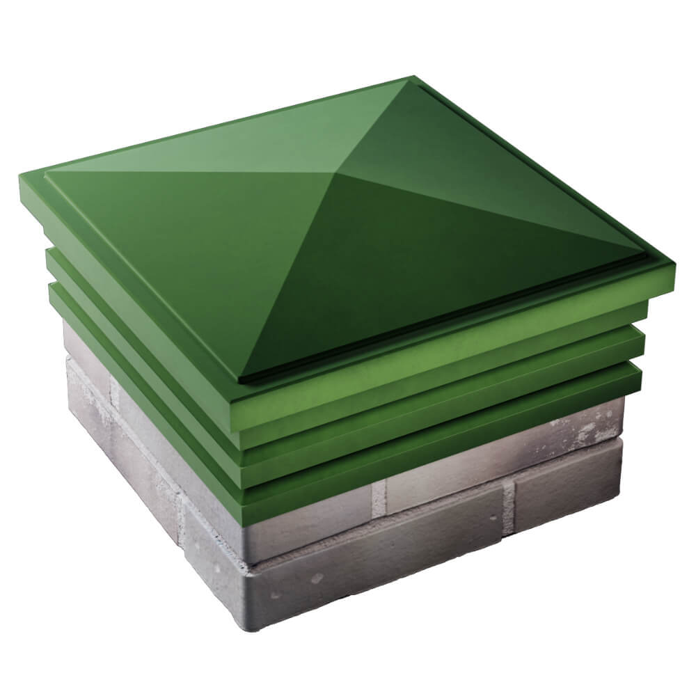 Колпак Zking Бона ХайТек Зеленый на столб 1.5х1.5 кирпича (385х385мм) в Липецке фото