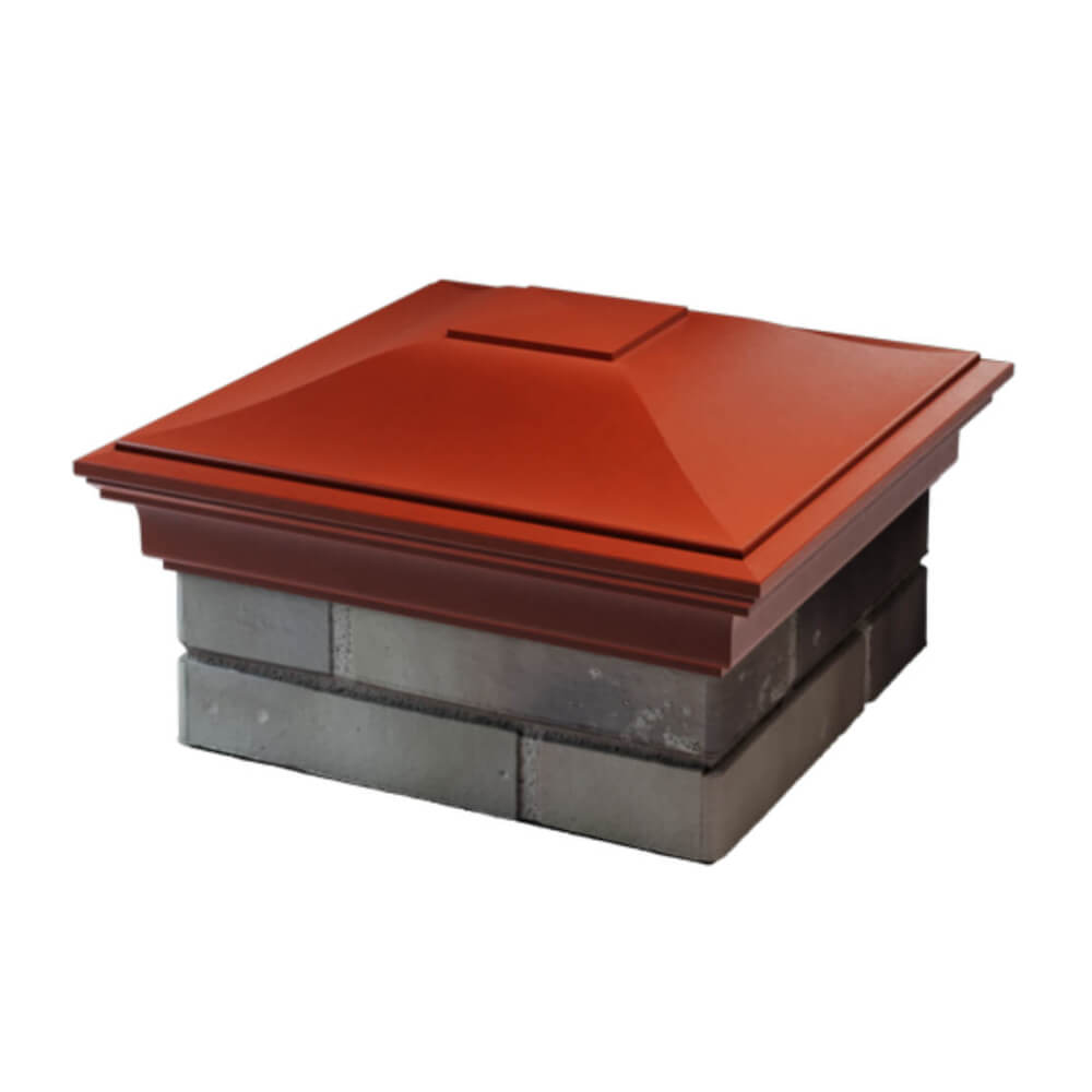 Колпак Zking Монблан Красный на столб 1.5х1.5 еврокирпича 0.7НФ (355х355мм) в Липецке фото