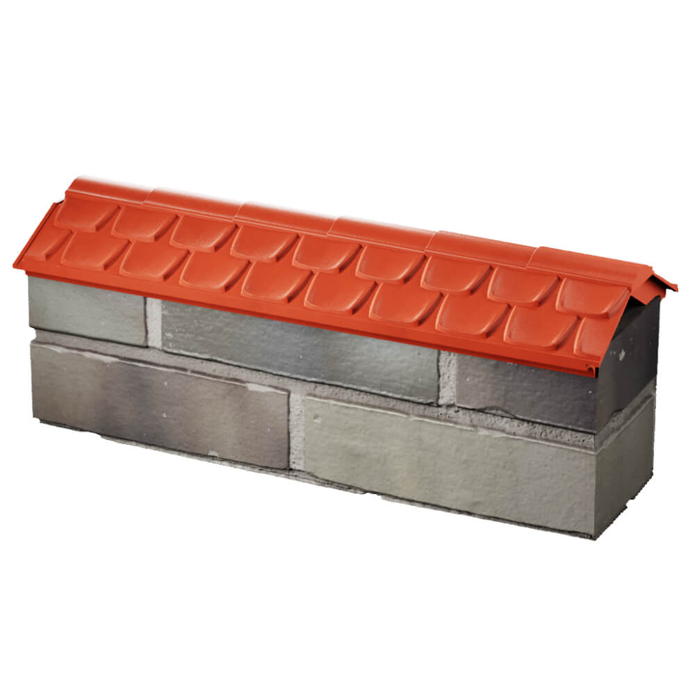 Парапет Zking Эльбрус Красный с посадкой на 0.5 кирпича (130мм) в Липецке фото