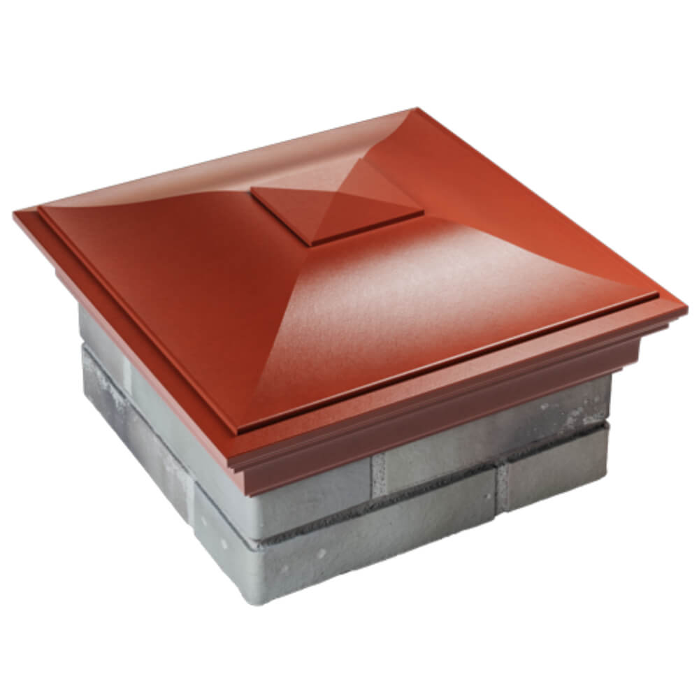 Колпак Zking Монблан Красный на столб 1.5х1.5 кирпича (385х385мм) в Липецке фото