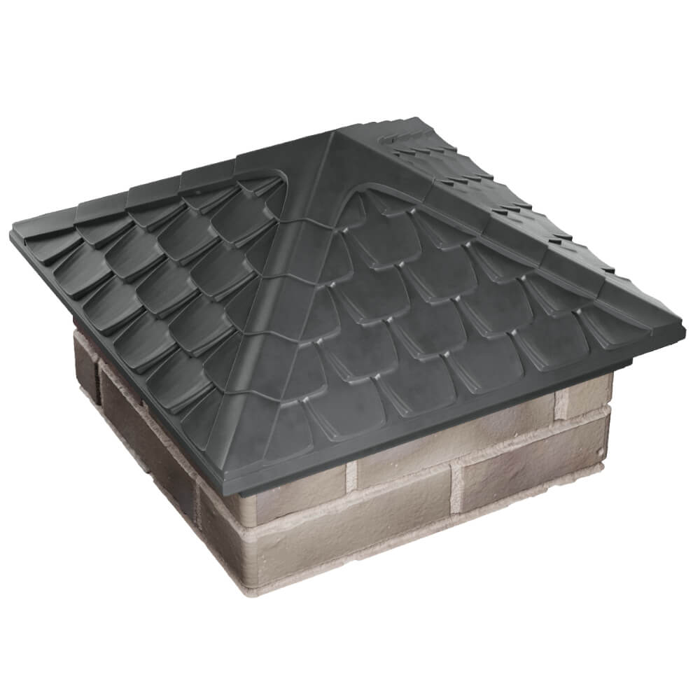 Колпак Zking Эльбрус Серый на столб 1.5х1.5 кирпича (385х385мм) в Липецке фото