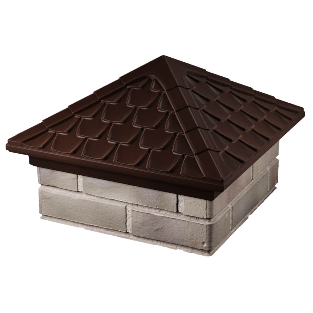 Колпак Zking Эльбрус Коричневый на столб 1.5х1.5 кирпича (385х385мм) в Липецке фото