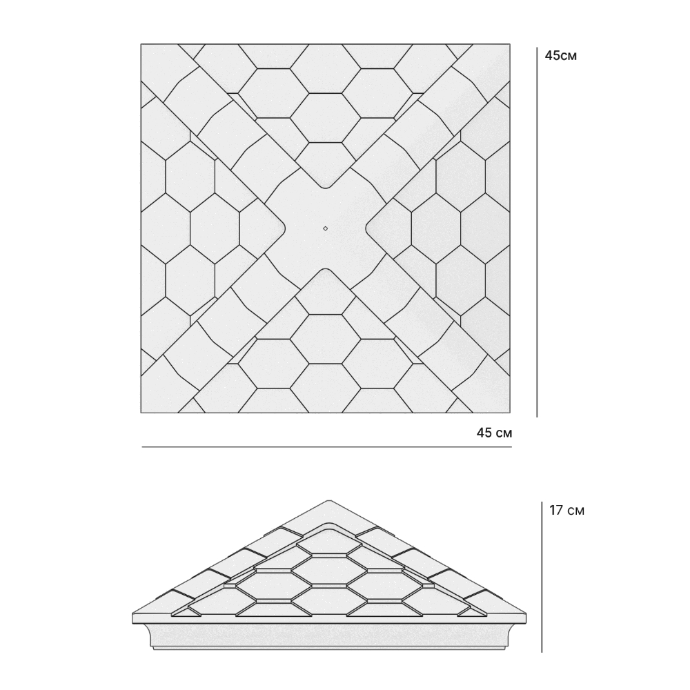 Колпак Zking Эверест Бежевый на столб 1.5х1.5 кирпича (390х390мм) в Липецке фото