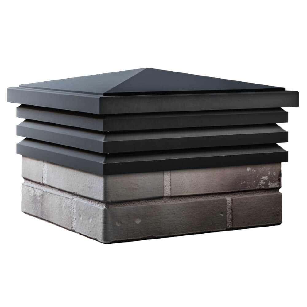 Колпак Zking Бона ХайТек Черный на столб 1.5х1.5 кирпича (385х385мм) в Липецке фото