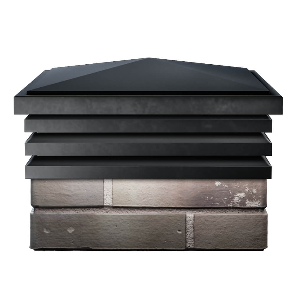 Колпак Zking Бона ХайТек Черный на столб 1.5х1.5 кирпича (385х385мм) Липецк фото