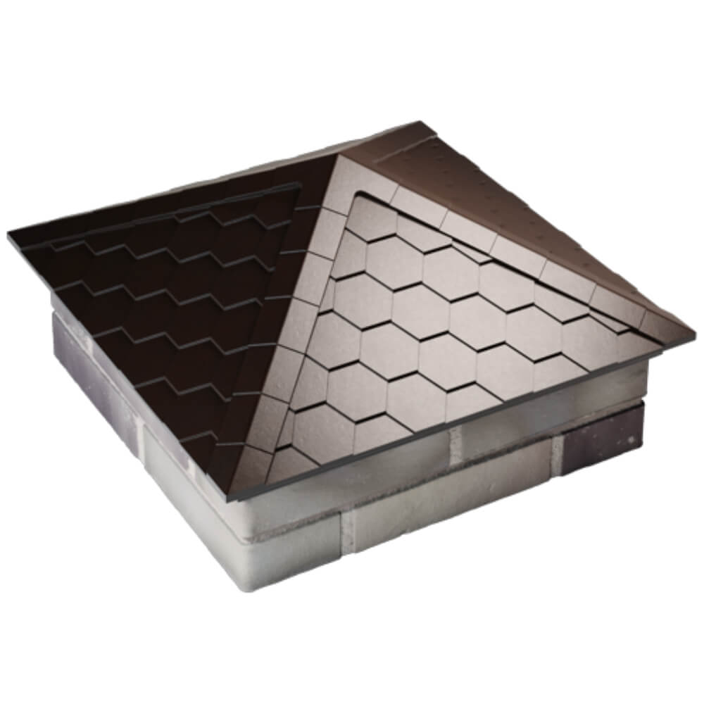 Колпак Zking Эверест Коричневый на столб 2х2 кирпича (535х535мм) Липецк фото