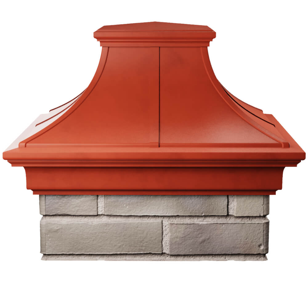 Колпак Zking Монблан Премиум Красный на столб 1.5х1.5 кирпича (385х385мм) Липецк фото