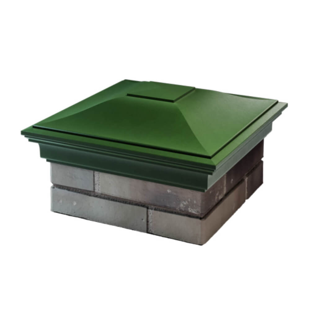 Колпак Zking Монблан Зеленый на столб 1.5х1.5 еврокирпича 0.7НФ (355х355мм) в Липецке фото