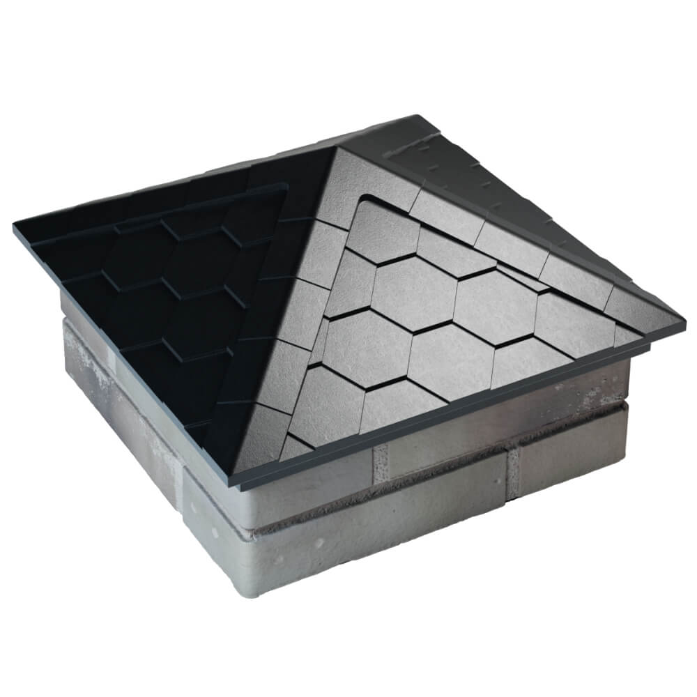 Колпак Zking Эверест Черный на столб 1.5х1.5 кирпича (390х390мм) в Липецке фото