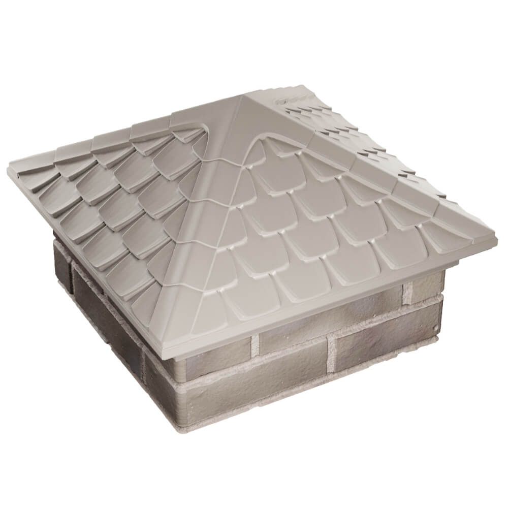 Колпак Zking Эльбрус Бежевый на столб 1.5х1.5 кирпича (385х385мм) в Липецке фото