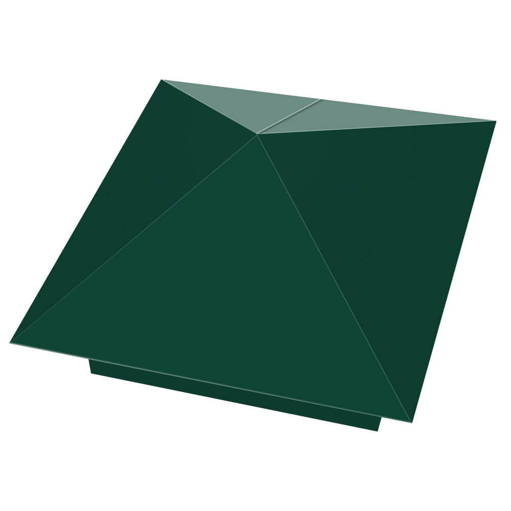 Колпак металлический 390х390мм RAL6005 Зеленый Мох заборный Липецк фото