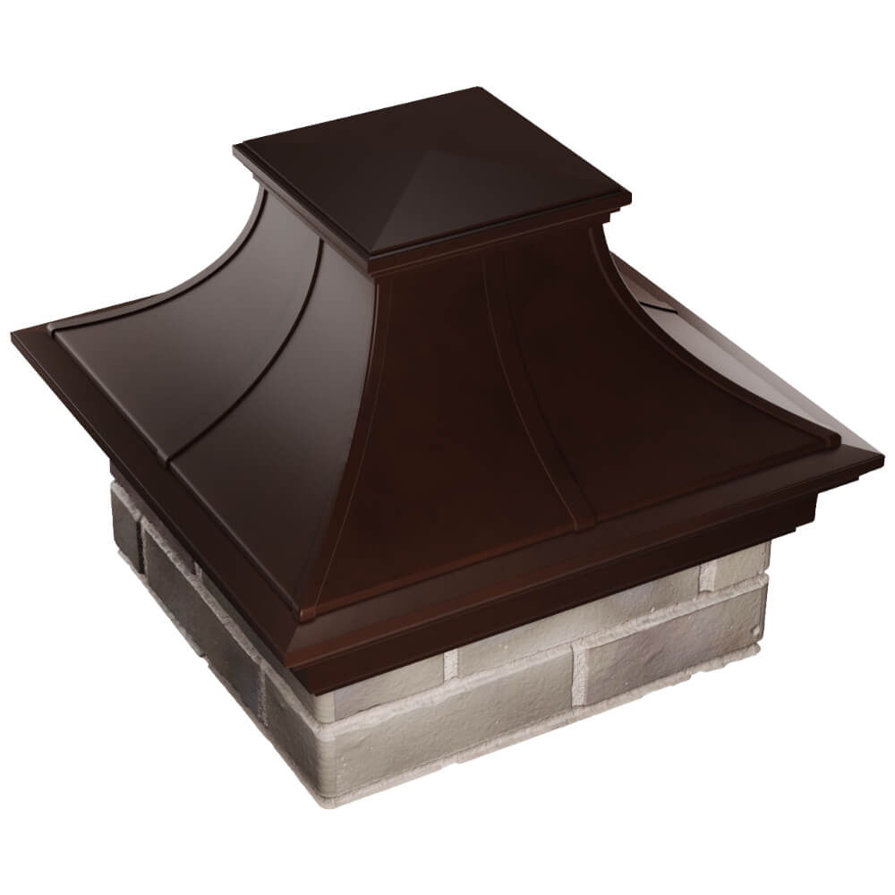Колпак Zking Монблан Премиум Коричневый на столб 1.5х1.5 кирпича (385х385мм) в Липецке фото
