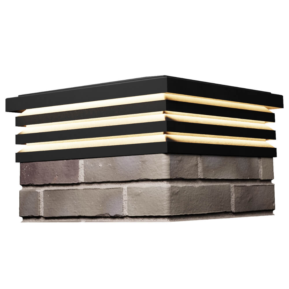 Колпак Zking Бона ХайТек Черный на столб 1.5х1.5 кирпича (385х385мм) с подсветкой в Липецке фото