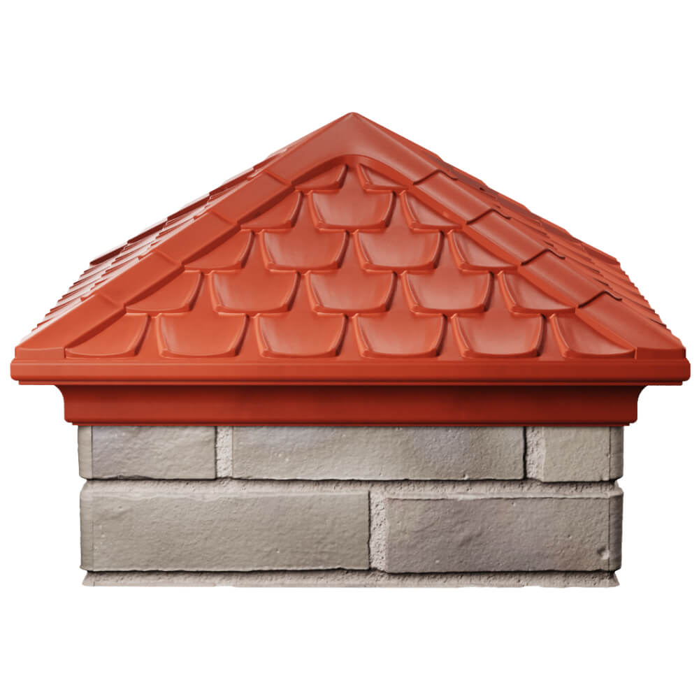 Колпак Zking Эльбрус Красный на столб 1.5х1.5 кирпича (385х385мм) Липецк фото