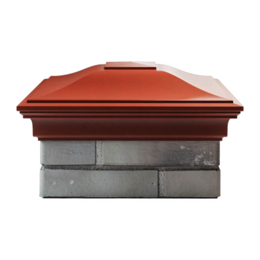 Колпак Zking Монблан Красный на столб 1.5х1.5 еврокирпича 0.7НФ (355х355мм) Липецк фото