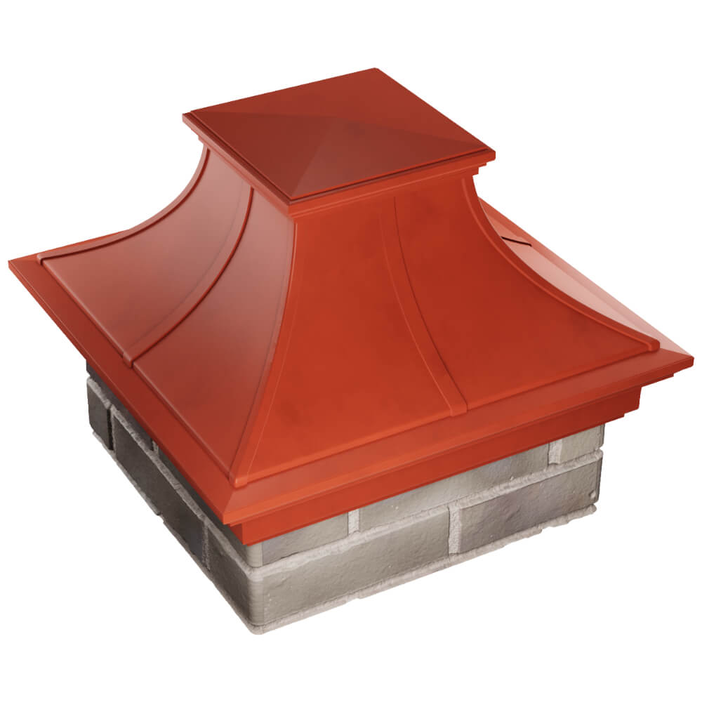 Колпак Zking Монблан Премиум Красный на столб 1.5х1.5 кирпича (385х385мм) в Липецке фото