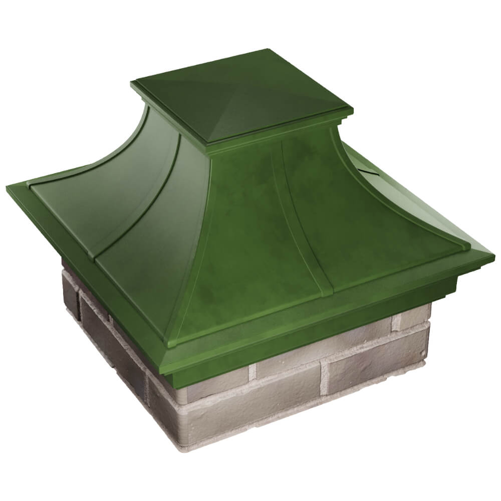 Колпак Zking Монблан Премиум Зеленый на столб 1.5х1.5 кирпича (385х385мм) в Липецке фото