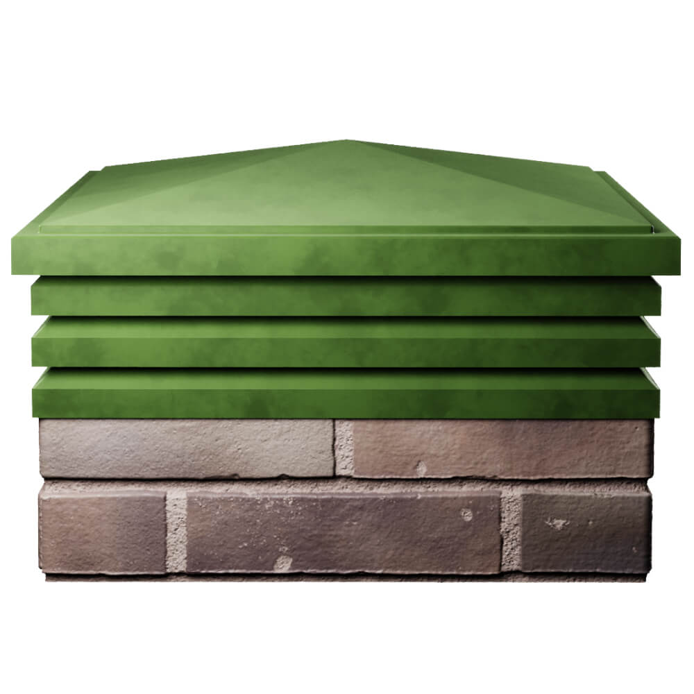 Колпак Zking Бона ХайТек Зеленый на столб 2х2 кирпича (513х513мм) Липецк фото