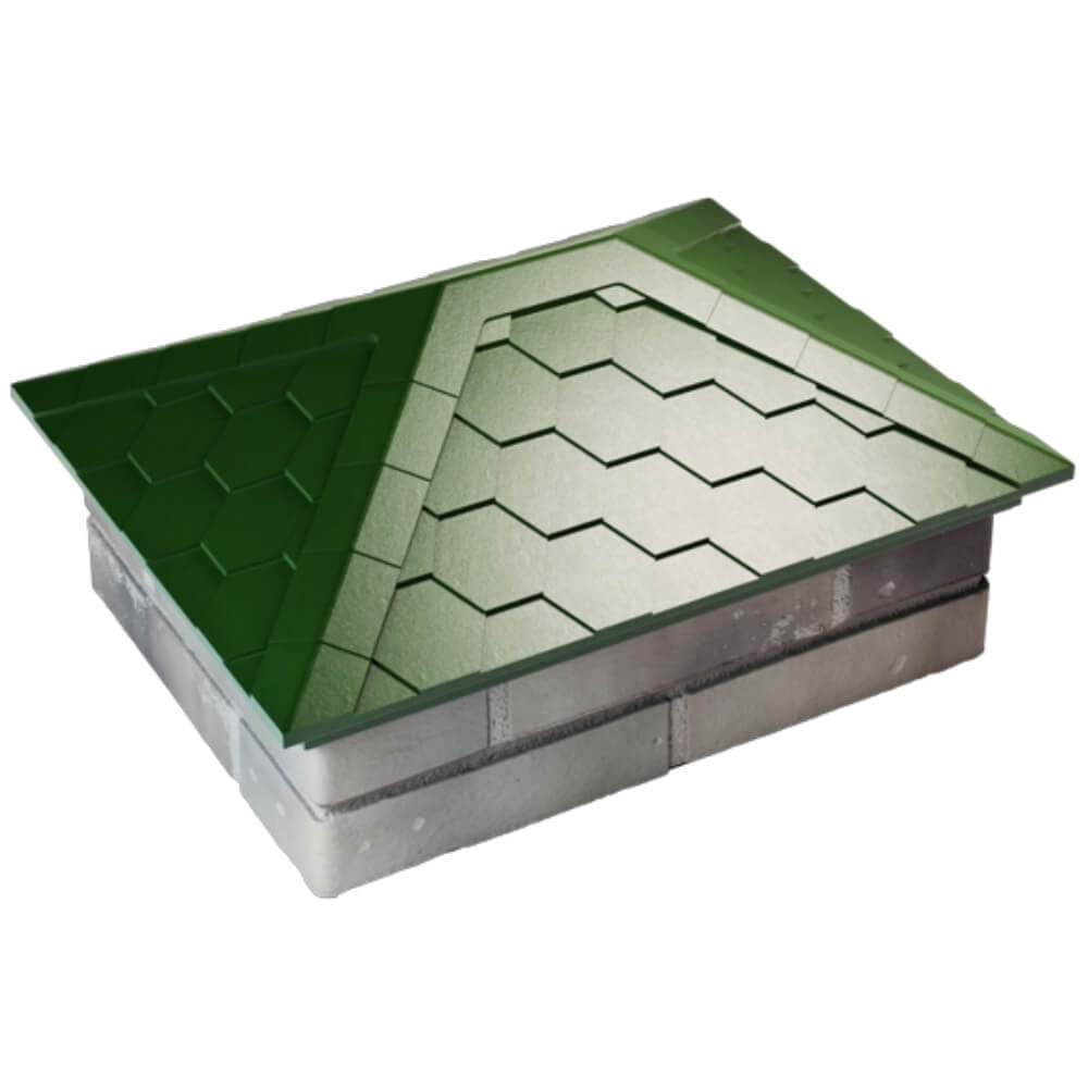 Колпак Zking Эверест Зеленый на столб 2х1.5 кирпича (520х390мм) Липецк фото