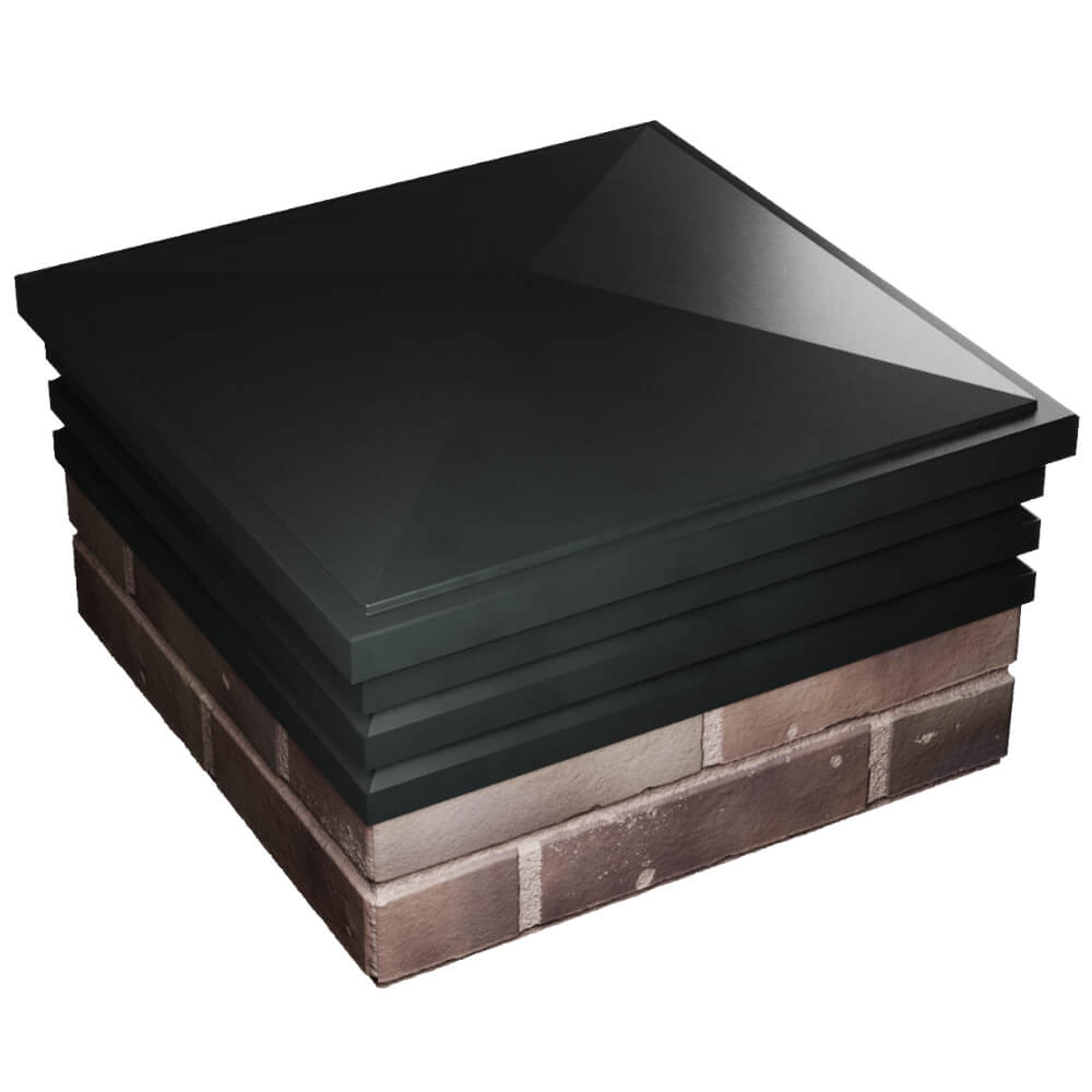 Колпак Zking Бона ХайТек Черный на столб 2х2 кирпича (513х513мм) в Липецке фото