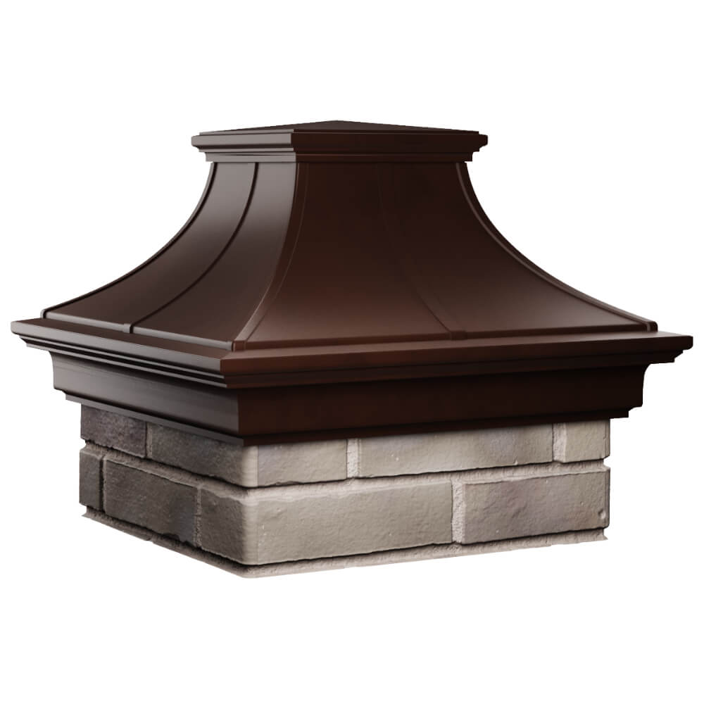 Колпак Zking Монблан Премиум Коричневый на столб 1.5х1.5 кирпича (385х385мм) в Липецке фото