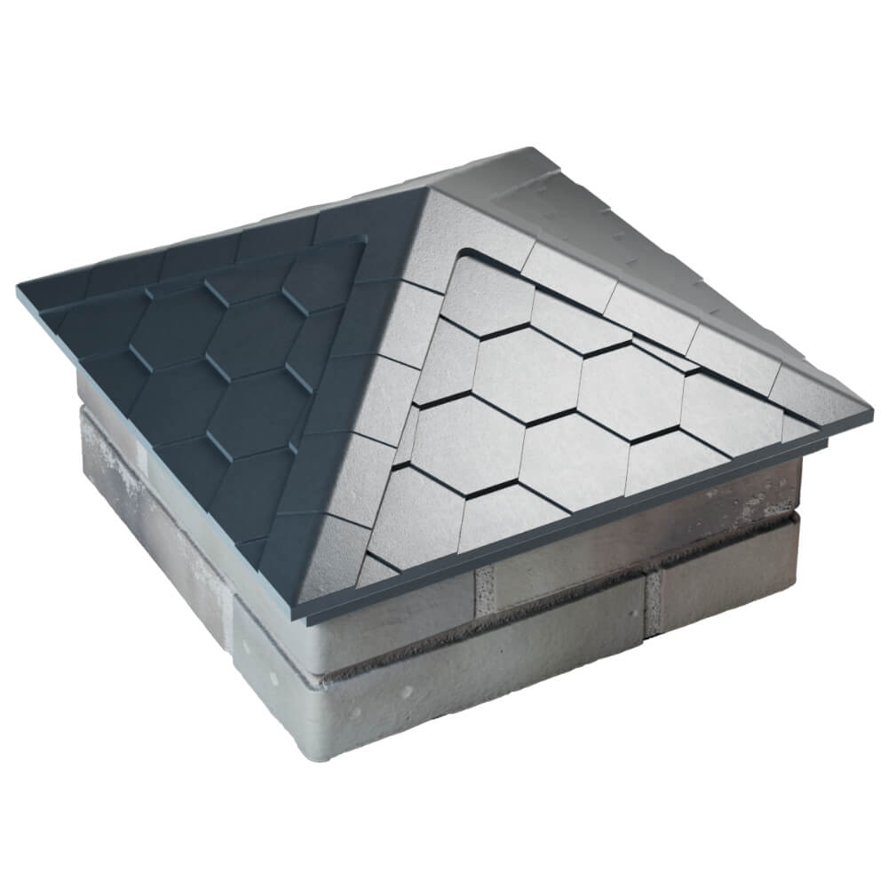 Колпак Zking Эверест Серый на столб 1.5х1.5 кирпича (390х390мм) в Липецке фото