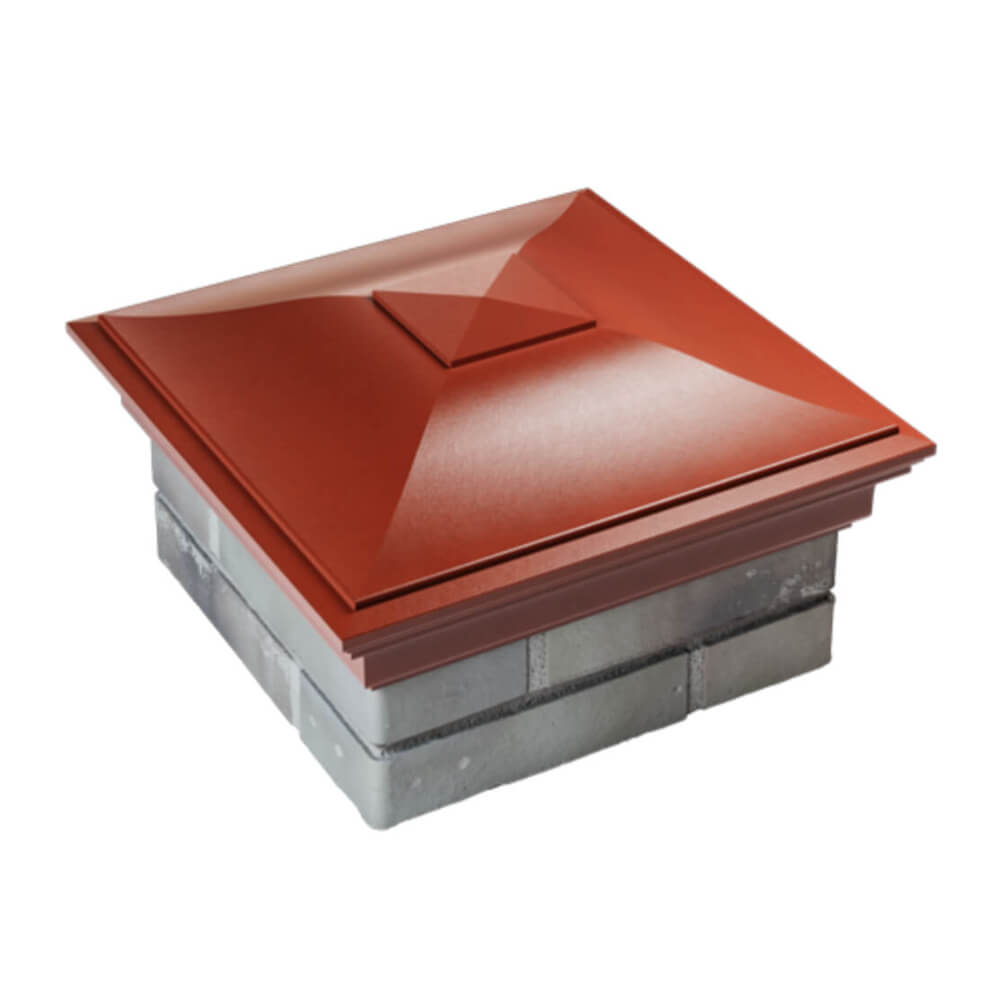 Колпак Zking Монблан Красный на столб 1.5х1.5 еврокирпича 0.7НФ (355х355мм) в Липецке фото