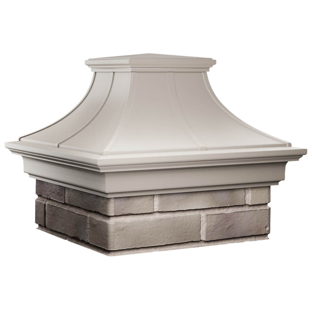 Колпак Zking Монблан Премиум Бежевый на столб 1.5х1.5 кирпича (385х385мм) в Липецке фото