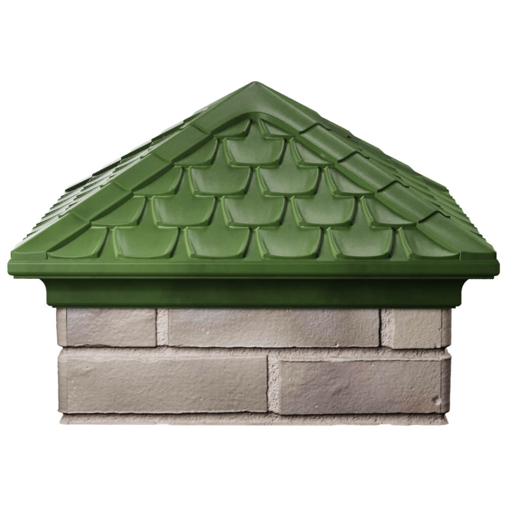 Колпак Zking Эльбрус Зеленый на столб 1.5х1.5 кирпича (385х385мм) Липецк фото