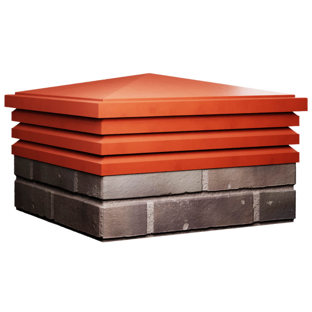 Колпак Zking Бона ХайТек Красный на столб 2х2 кирпича (513х513мм) в Липецке фото