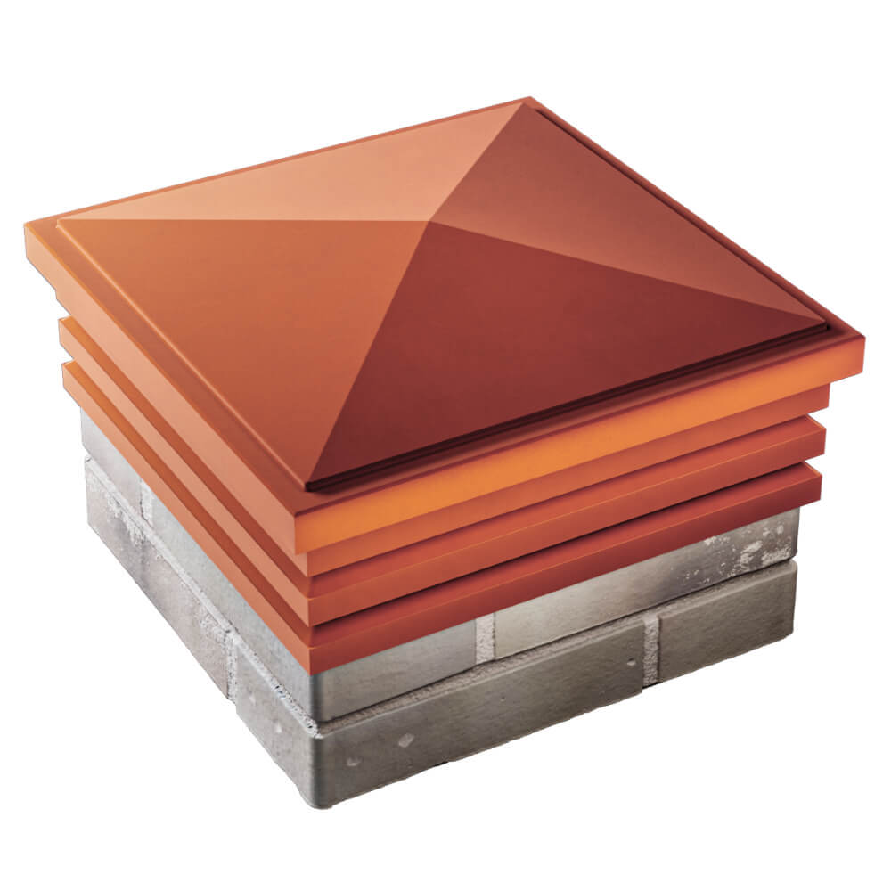 Колпак Zking Бона ХайТек Красный на столб 1.5х1.5 кирпича (385х385мм) в Липецке фото