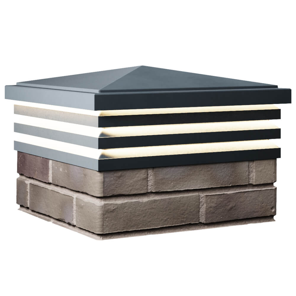 Колпак Zking Бона ХайТек Серый на столб 1.5х1.5 кирпича (385х385мм) с подсветкой в Липецке фото