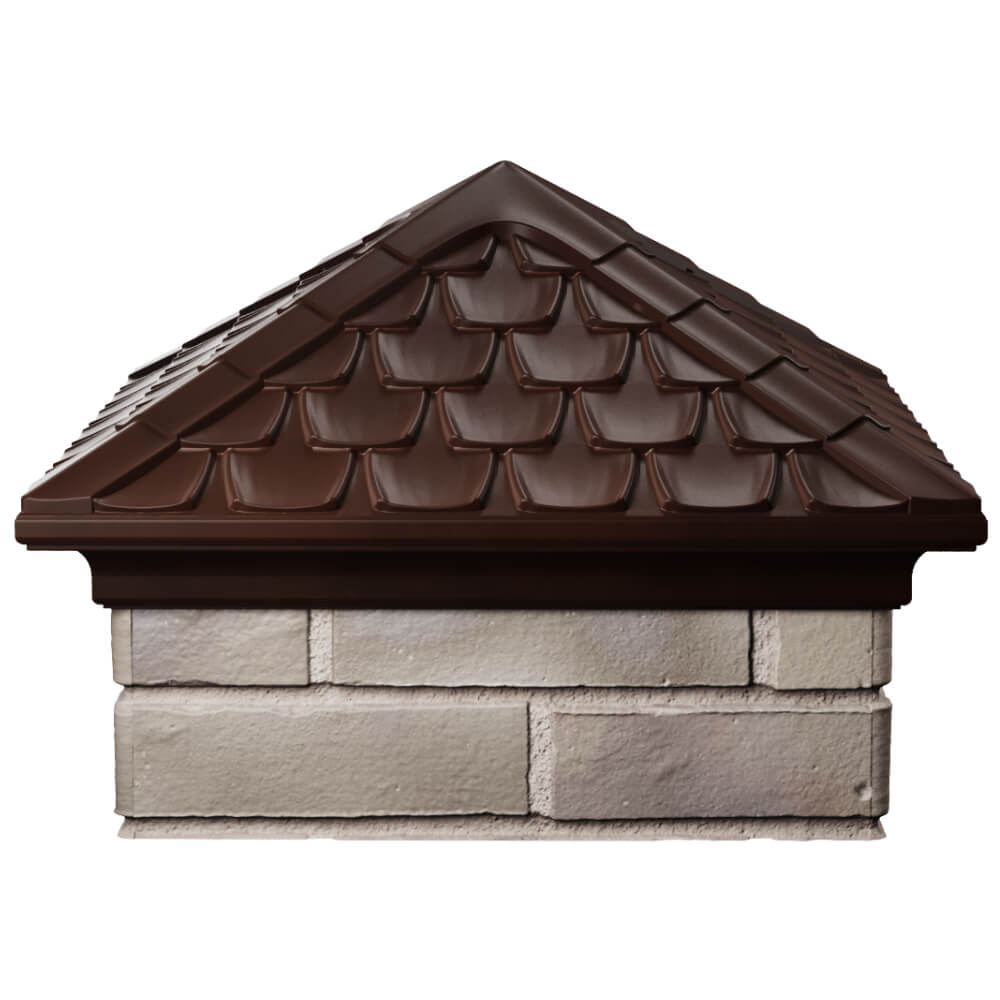 Колпак Zking Эльбрус Коричневый на столб 1.5х1.5 кирпича (385х385мм) Липецк фото