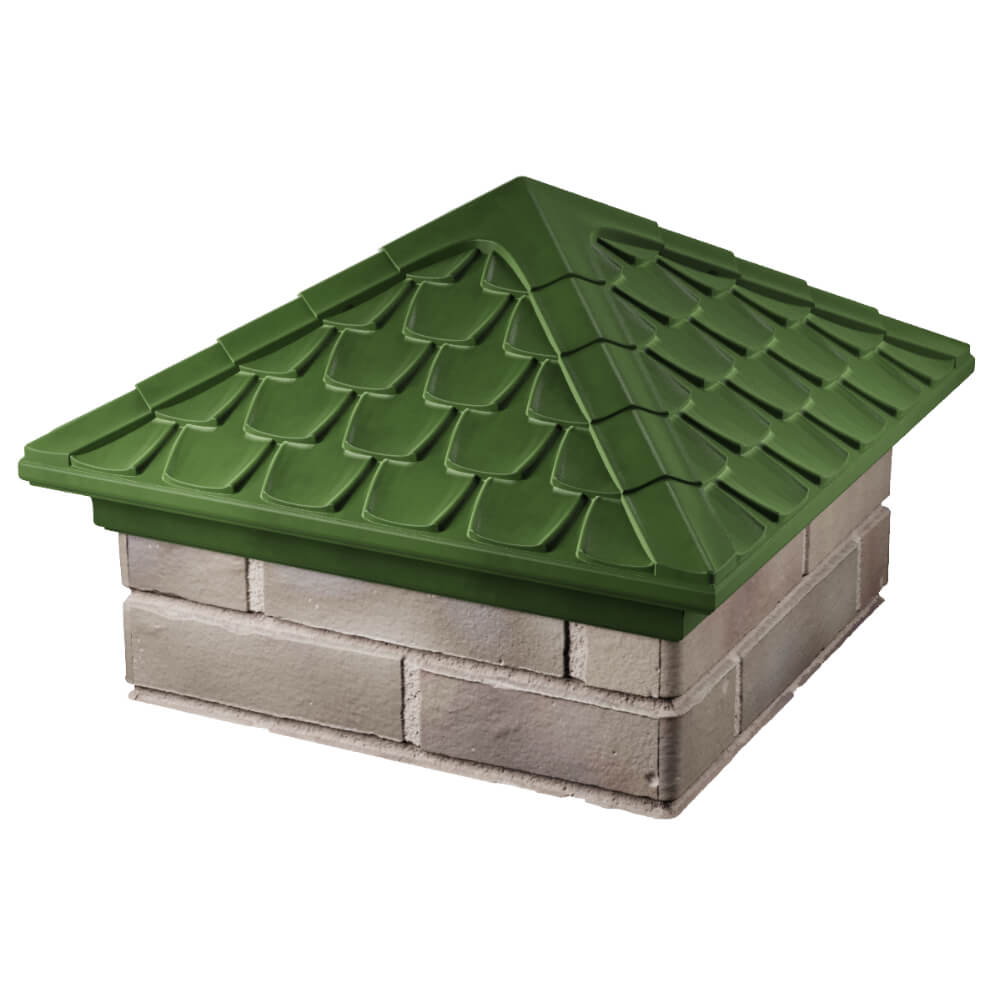 Колпак Zking Эльбрус Зеленый на столб 1.5х1.5 кирпича (385х385мм) в Липецке фото