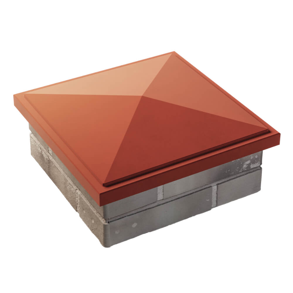 Колпак Zking БонаМоно Красный на столб 1.5х1.5 кирпича (385х385, 400х400мм) в Липецке фото