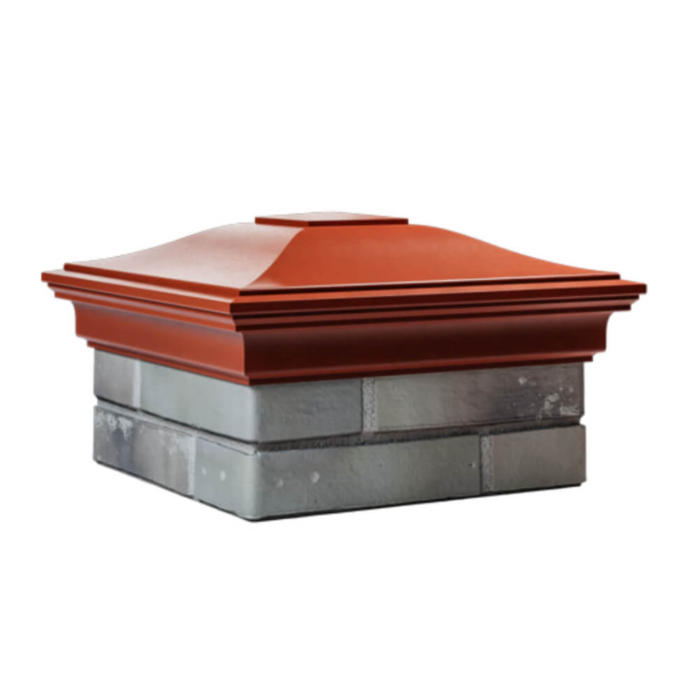 Колпак Zking Монблан Красный на столб 1.5х1.5 еврокирпича 0.7НФ (355х355мм) в Липецке фото