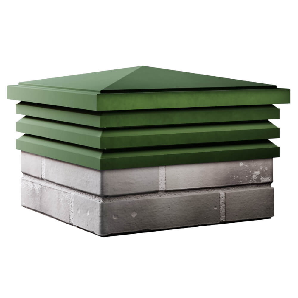 Колпак Zking Бона ХайТек Зеленый на столб 1.5х1.5 кирпича (385х385мм) в Липецке фото