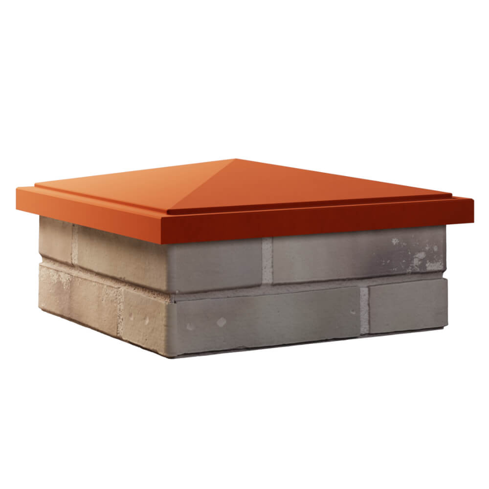 Колпак Zking БонаМоно Красный на столб 1.5х1.5 кирпича (385х385, 400х400мм) в Липецке фото