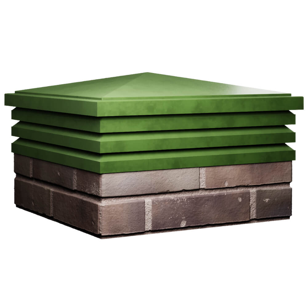 Колпак Zking Бона ХайТек Зеленый на столб 2х2 кирпича (513х513мм) в Липецке фото