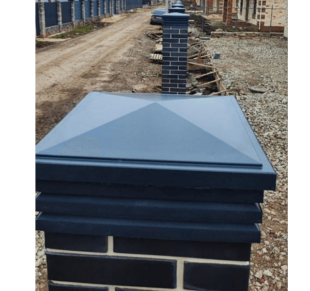 Колпак Zking Бона ХайТек Серый на столб 1.5х1.5 кирпича (385х385мм) в Липецке фото