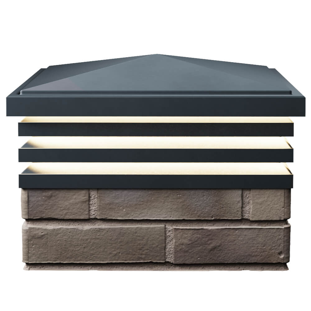 Колпак Zking Бона ХайТек Серый на столб 1.5х1.5 кирпича (385х385мм) с подсветкой в Липецке фото