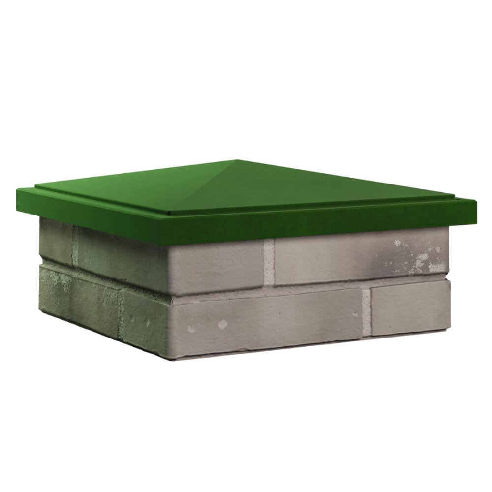 Колпак Zking БонаМоно Зеленый на столб 1.5х1.5 кирпича (385х385, 400х400мм) в Липецке фото