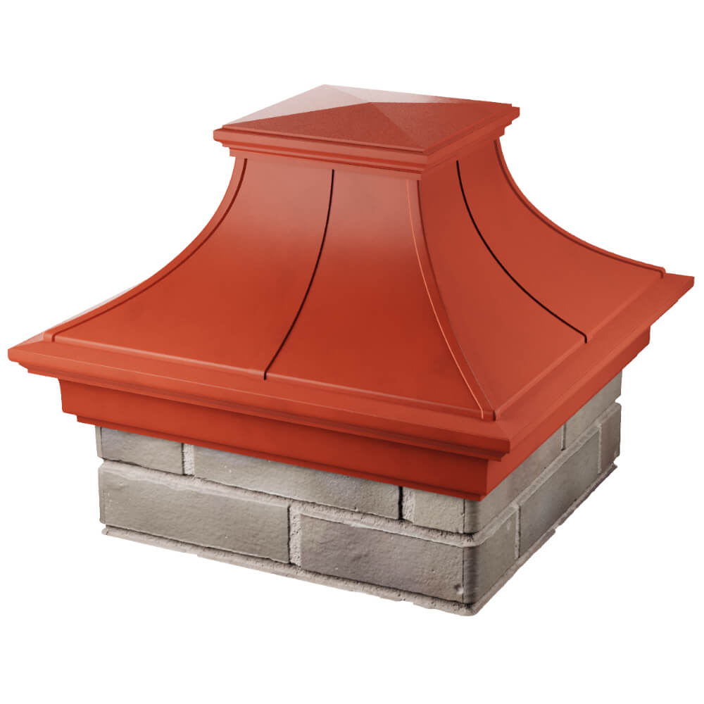 Колпак Zking Монблан Премиум Красный на столб 1.5х1.5 кирпича (385х385мм) в Липецке фото
