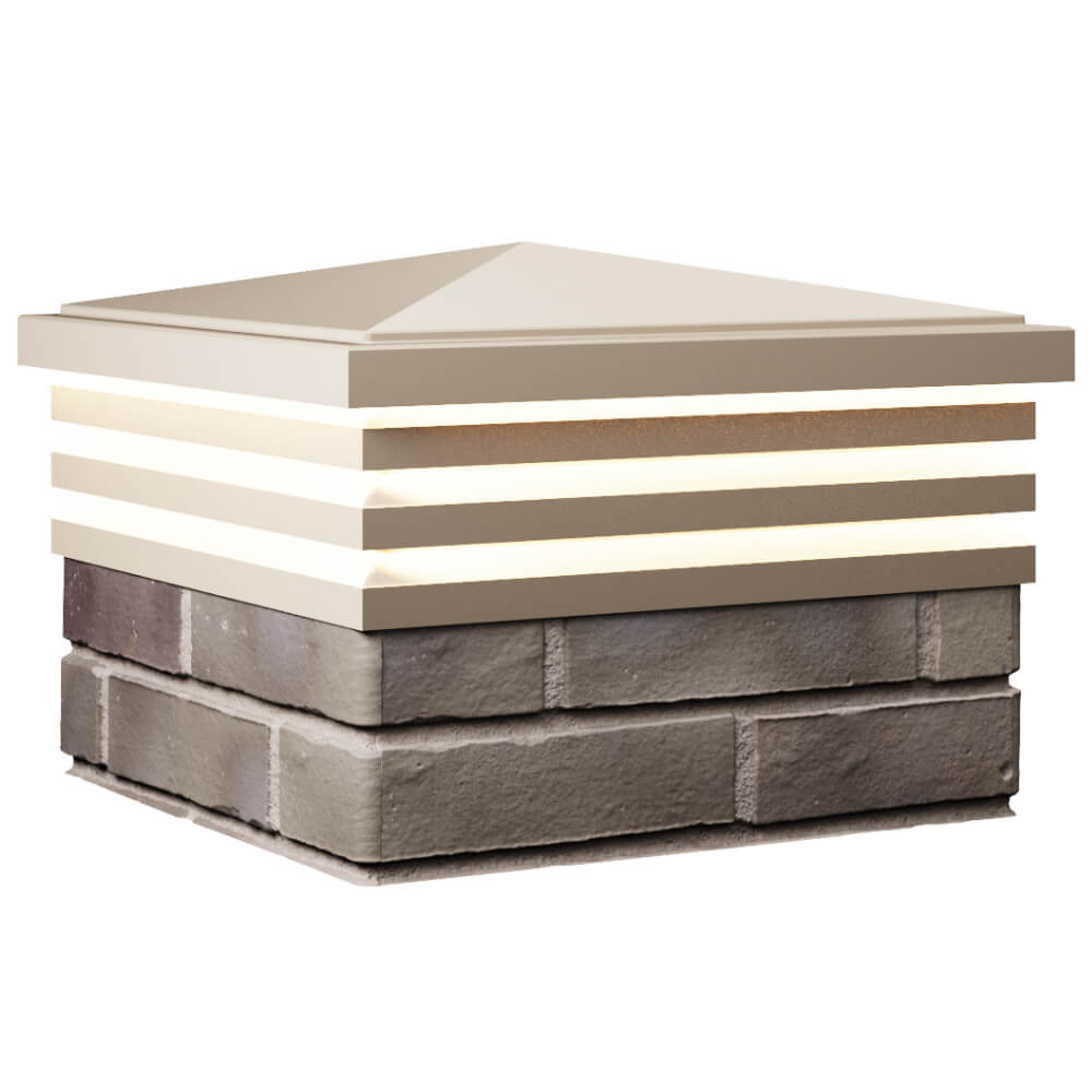 Колпак Zking Бона ХайТек Бежевый на столб 1.5х1.5 кирпича (385х385мм) с подсветкой в Липецке фото